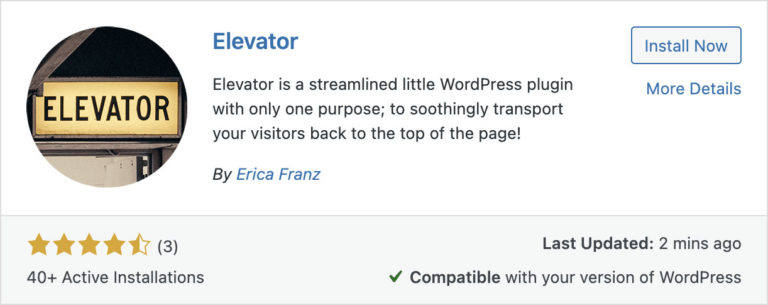Elevator WordPress plugin.