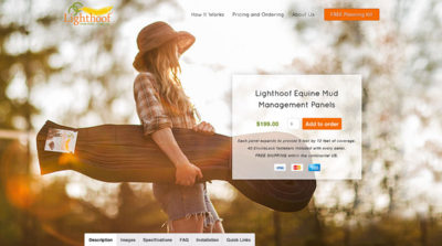 Lighthoof product page design by Erica Franz, built on WordPress.